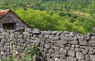 Traditional dry stone wall in Croatia