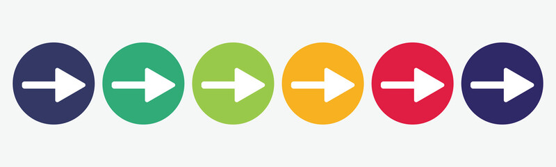 Collection of 6 buttons with right arrow icon.