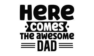 Typography for Father's Day badges, postcard,  prints, Father's Day greeting lettering with crown, Vector Illustration