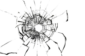 Broken window, background of cracked glass. Abstract texture on white background - obrazy, fototapety, plakaty