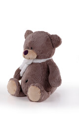 A teddy bear doll isolated on a white background