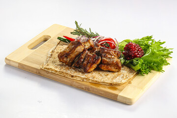 Grilled pork ribs barbecue