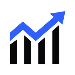 financial graph, growth graph chart icon design vector