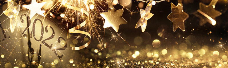 Fototapeta New Year's Eve 2022 Celebration Background with Stars obraz