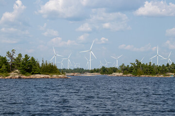Wind Turbines at Henvey Inlet on Georgian Bay, Ontario