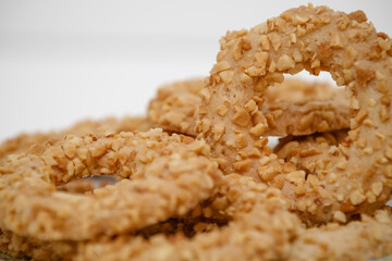 Peanut butter cookie recipe on the beautiful plate.
