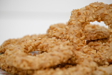 Peanut butter cookie recipe on the beautiful plate.
