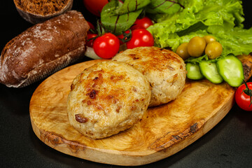 Homemade roasted cutlet minced meat