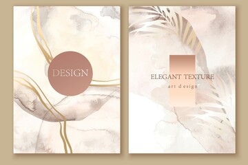 Elegant marble, stone texture set. Watercolor, ink vector background collection with white, pink, grey, beige