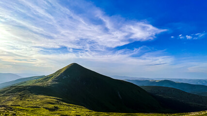 Naklejka premium Nature Landscape - Carpathian Mountains rage. Tourist places of Ukraine. Clear summer day. Concepts of tourism, environment.