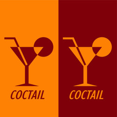 red orange simple design shape cocktail logo