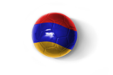 Fototapeta premium realistic football ball with national flag of armenia on the white background