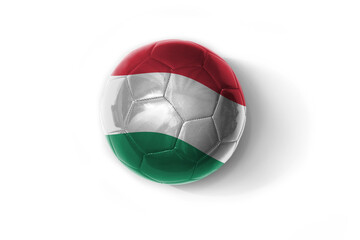 Fototapeta premium realistic football ball with national flag of hungary on the white background