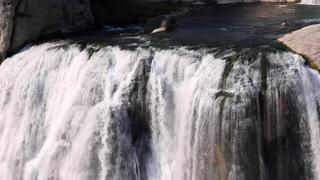 Slow motion shot of the beautiful Shoshone Falls on the Snake River in Twin Falls Idaho