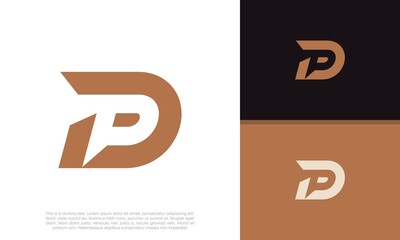 Initials P D logo design. Initial Letter Logo. Innovative high tech logo template.	
