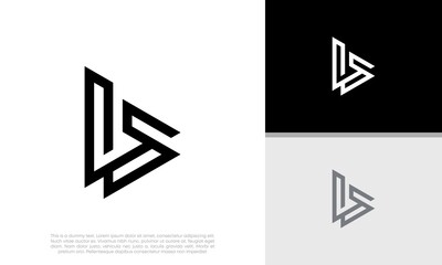 Fototapeta premium Initials B logo design. Initial Letter Logo. Innovative high tech logo template. 