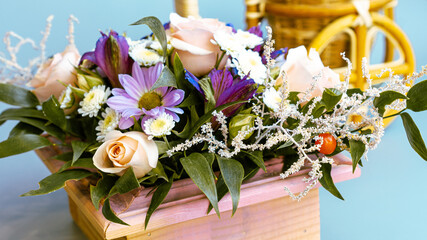wedding bouquet with rings