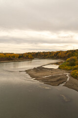 North Saskatchewan River on a Cloudy Autumn Day