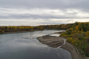 North Saskatchewan River on a Cloudy Autumn Day