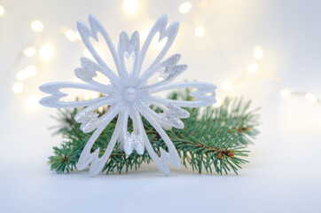 Christmas decor. Christmas toy in the form of a star