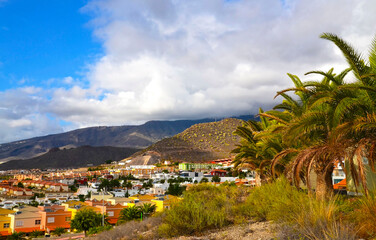 Beautiful view of Torviscas Alto,Tenerife,Canary Islands,Spain.Travel or vacation concept.