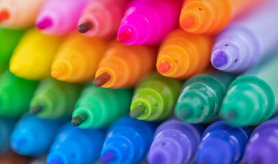 multicolored felt-tip pens group