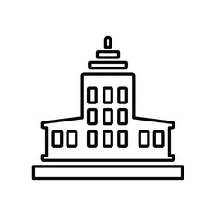 Building, house, company, office, hotel outline icon. Line vector design.