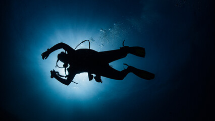 Fotografía submarina en la Reserva de Islas Hormigas, en Cabo de Palos, Murcia, España.
