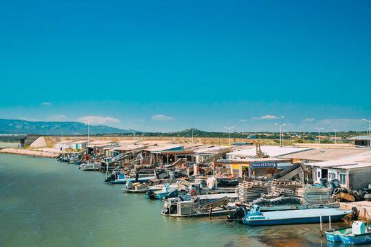 Leucate, France. Oyster Farms And Fish Market In Village