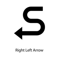 Fototapeta premium Right Left Arrow Trendy solid icon isolated on white and blank background for your design