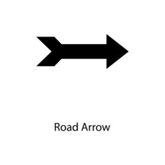 Road Arrow Trendy solid icon isolated on white and blank background for your design