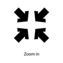Zoom in Trendy solid icon isolated on white and blank background for your design