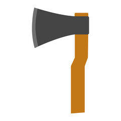 Wood ax icon black flat design vector illustration isolated on white