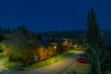 Evening near Ostruzna and Ramzova villages in Jeseniky mountains