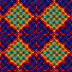 Knitted ornate seamless pattern