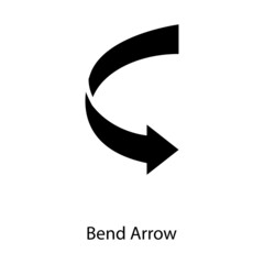 Bend Arrow Trendy solid icon isolated on white and blank background for your design