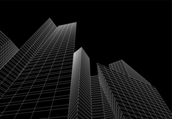 Modern architecture digital 3d illustration 