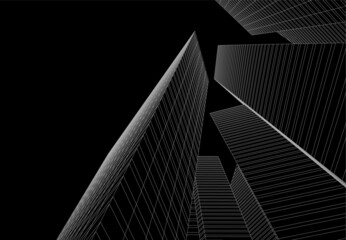Modern architecture digital 3d illustration 