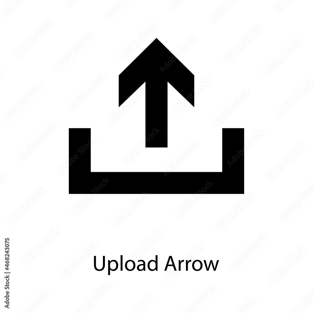 Poster upload arrow trendy solid icon isolated on white and blank background for your design