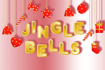 Happy new year hand lettering in golden or rose gold  inflated balloon style