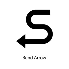 Bend Arrow Trendy solid icon isolated on white and blank background for your design