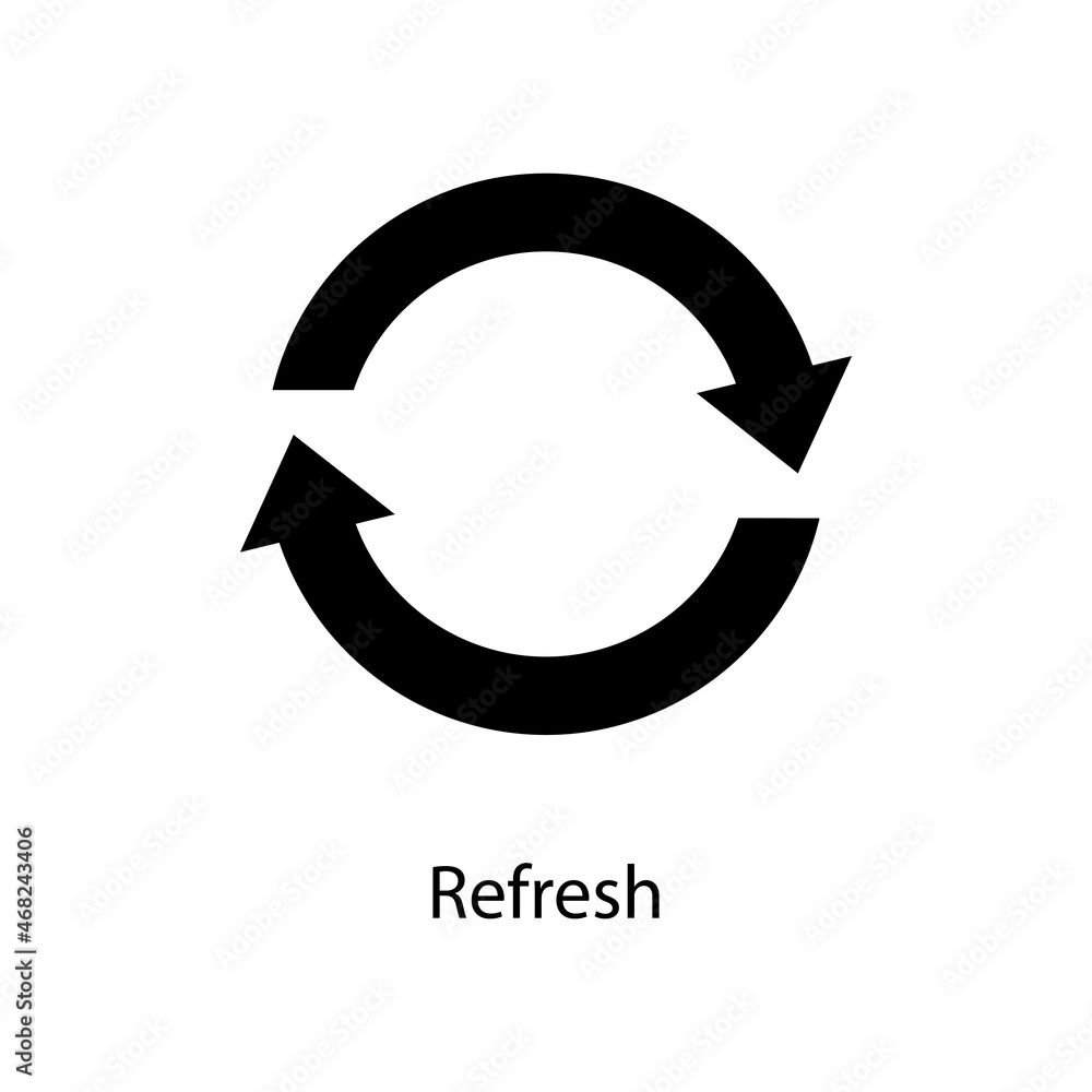 Poster refresh trendy solid icon isolated on white and blank background for your design