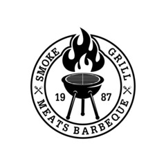 BARBEQUE LOGO DESIGN, TEMPLATE, SMOKE, GRILL, IMAGE