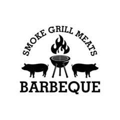 BARBEQUE LOGO DESIGN, TEMPLATE, SMOKE, GRILL, IMAGE, PIG