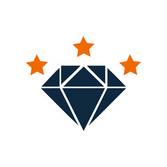 Diamond, gem, jewelry icon. Simple vector design.