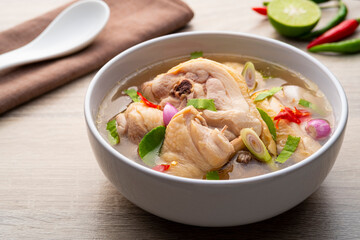 Tom yum Gai,Clear soup with Chicken,hot and sour taste,asian food
