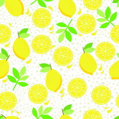 lemon and lemon slice vector pattern design