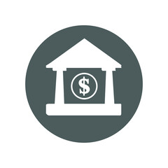 House, home, financial, bank, shopping, building, banking icon. Gray vector design.