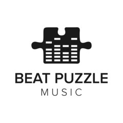 beat puzzle music logo icon vector template
