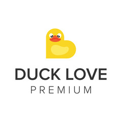 duck love logo icon vector template